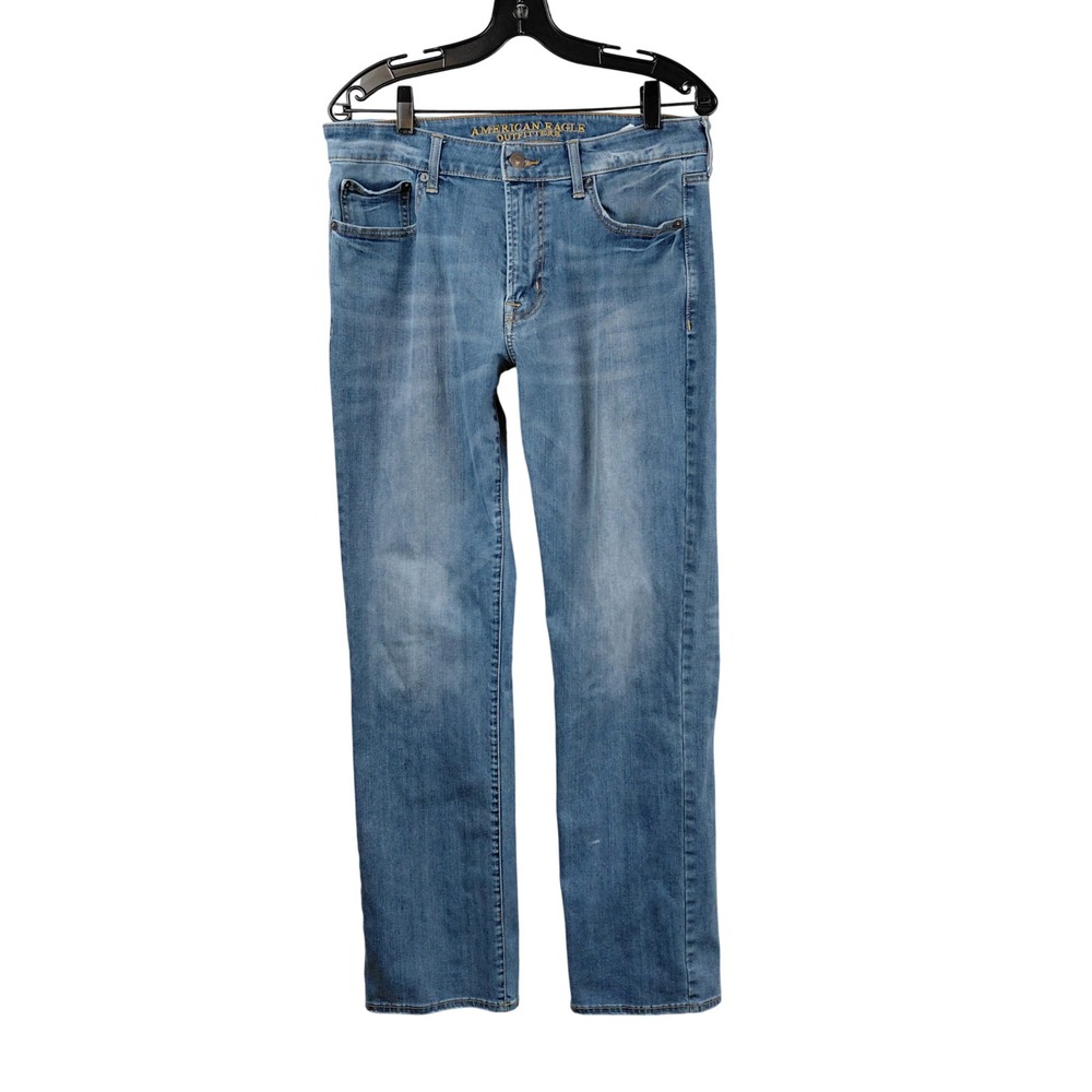 American Eagle Mens Original Straight 360 Extreme Flex Medium Wash Jeans 33x34